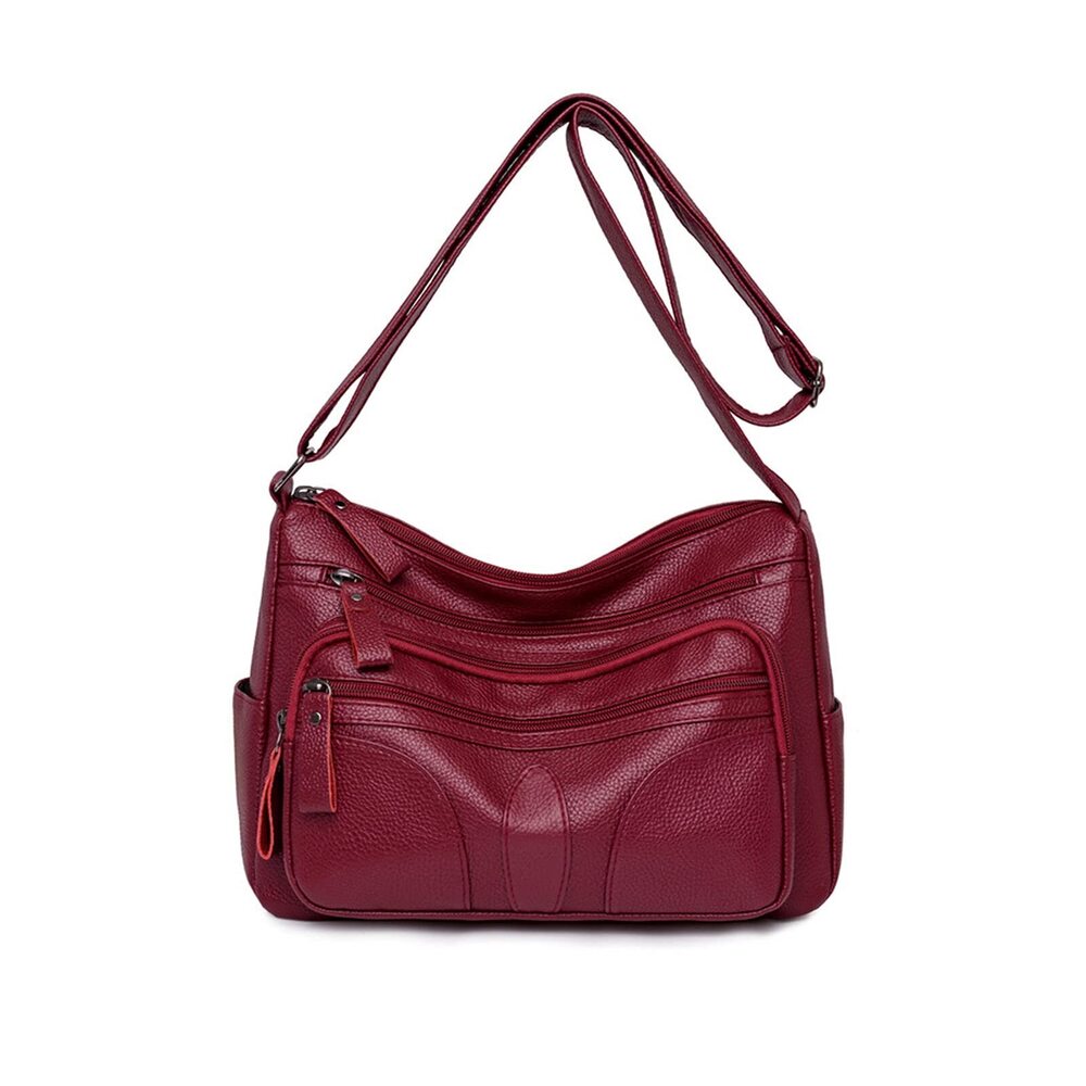 2986 Crossbody Bag Casual Shoulder Bag Leather Waterproof Messenger Bag
